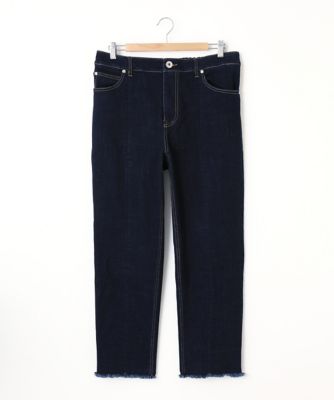＜Pale h'（ペールアッシュ）＞ 大きいサイズ ストレッチデニムセンターシームパンツ(PH17-SFP08)(クローバー) ネイビー(13) 【三越・伊勢丹/公式】