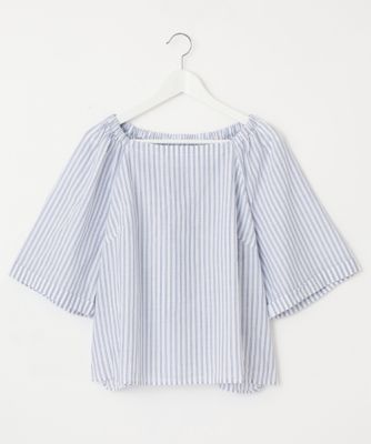 【SALE（伊勢丹）】＜Pale h'（ペールアッシュ）＞ 大きいサイズ オフショルダーブラウス(PH17-SFS08)(クローバー) ブルー(12) 【三越・伊勢丹/公式】