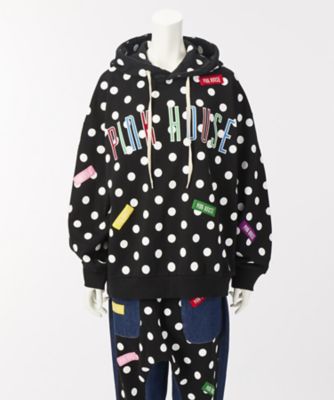 ＜ピンクハウス＞ x<フラボア>x<ももいろクローバーZ> 水玉パーカー(A2176UTR908) クロxシロxドット 【三越・伊勢丹/公式】