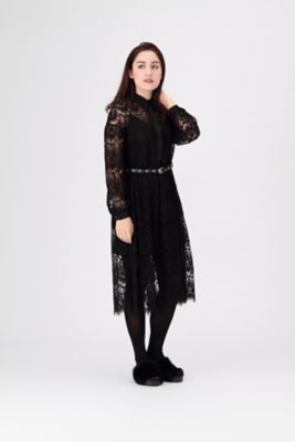 ＜バウムウンドヘルガーデン/BAUM UND PFERDGARTEN＞ 大きいサイズ OMI レースワンピース(412-7240760)(クローバー) ブラック(9999BLACK) 【三越・伊勢丹/公式】