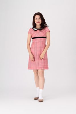 ＜マーリエ パー エフデL＞ 大きいサイズ OMI グレンチェックワンピース(54-74121025)(クローバー) アカ(30) 【三越・伊勢丹/公式】
