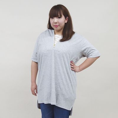 【SALE（伊勢丹）】＜VARAL DE MODA+＞ 大きいサイズ ソフトパイルフード付ロング丈プルオーバー(V71-2001)(クローバープラス) ライトグレー(91) 【三越・伊勢丹/公式】