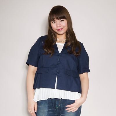 【SALE（伊勢丹）】＜VARAL DE MODA+＞ 大きいサイズ サマーコットン五分袖ジャケット(V71-2005)(クローバープラス) ネイビー(68) 【三越・伊勢丹/公式】
