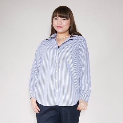 【SALE（伊勢丹）】＜VARAL DE MODA+＞ 大きいサイズ カシュクール2WAYシャツ(V71-2007)(クローバー) ネイビー(68) 【三越・伊勢丹/公式】