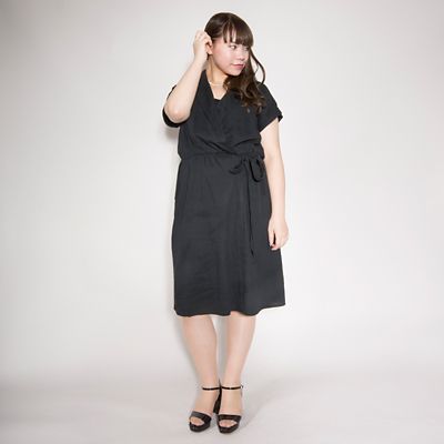 【SALE（伊勢丹）】＜VARAL DE MODA+＞ 大きいサイズ フレンチスリーブガウンワンピース(V71-2018)(クローバープラス) ブラック(90) 【三越・伊勢丹/公式】