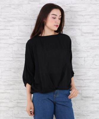 【SALE（伊勢丹）】＜サブストリート マイスタンダード/SAB STREET MY STANDARD＞ 大きいサイズ 2WAY裾タックブラウス(33-01-5734)(クローバープラス) ブラック(00) 【三越・伊勢丹/公式】