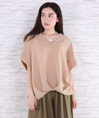 【SALE（伊勢丹）】＜サブストリート マイスタンダード/SAB STREET MY STANDARD＞ 大きいサイズ サイドタックジョーゼットブラウス(33-03-5707)(クローバー) キャメル(21) 【三越・伊勢丹/公式】