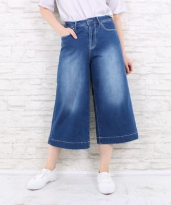 ＜サブストリート マイスタンダード/SAB STREET MY STANDARD＞ 大きいサイズ <London Denim>ワイドデニムパンツ(33-12-9529)(クローバープラス) ブルー(42) 【三越・伊勢丹/公式】