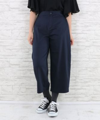＜サブストリート マイスタンダード/SAB STREET MY STANDARD＞ 大きいサイズ <CHARLI(チャーリー)> 【予約商品・10月下旬頃お届け】ストレッチワイドパンツ(33-12-9560)(クローバー) ネイビー(40) 【三越・伊勢丹/公式】