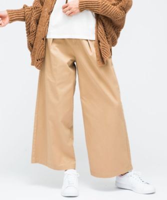 ＜サブストリート マイスタンダード/SAB STREET MY STANDARD＞ 大きいサイズ チノコットンワイドパンツ(33-12-9584)(クローバー) ベージュ(22) 【三越・伊勢丹/公式】