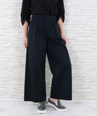 ＜サブストリート マイスタンダード/SAB STREET MY STANDARD＞ 大きいサイズ チノコットンワイドパンツ(33-12-9584)(クローバー) ネイビー(40) 【三越・伊勢丹/公式】