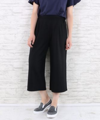 ＜サブストリート マイスタンダード/SAB STREET MY STANDARD＞ 大きいサイズ ポンチワイドパンツ(33-13-9569)(クローバープラス) ブラック(00) 【三越・伊勢丹/公式】