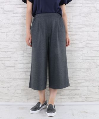 ＜サブストリート マイスタンダード/SAB STREET MY STANDARD＞ 大きいサイズ ポンチワイドパンツ(33-13-9569)(クローバープラス) 杢グレー(10) 【三越・伊勢丹/公式】