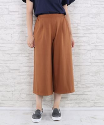 ＜サブストリート マイスタンダード/SAB STREET MY STANDARD＞ 大きいサイズ ポンチワイドパンツ(33-13-9568)(クローバー) キャメル(22) 【三越・伊勢丹/公式】