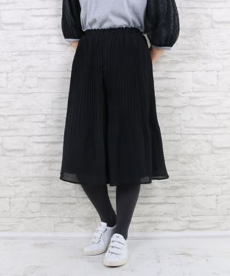 【SALE（伊勢丹）】＜サブストリート マイスタンダード/SAB STREET MY STANDARD＞ 大きいサイズ シフォンプリーツガウチョパンツ(33-13-9593)(クローバー) ブラック(00) 【三越・伊勢丹/公式】