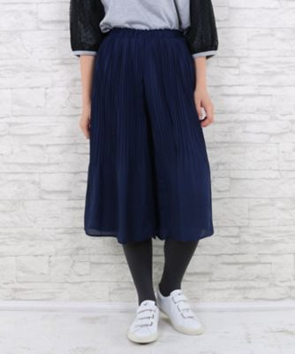 【SALE（伊勢丹）】＜サブストリート マイスタンダード/SAB STREET MY STANDARD＞ 大きいサイズ シフォンプリーツガウチョパンツ(33-13-9594)(クローバープラス) ネイビー(40) 【三越・伊勢丹/公式】