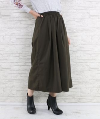 【SALE（伊勢丹）】＜サブストリート マイスタンダード/SAB STREET MY STANDARD＞ 大きいサイズ タックワイドパンツ(33-13-9595)(クローバー) カーキ(61) 【三越・伊勢丹/公式】