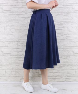 【SALE（伊勢丹）】＜サブストリート マイスタンダード/SAB STREET MY STANDARD＞ 大きいサイズ 3WAYプリーツスカート(33-14-9522)(クローバー) ネイビー(40) 【三越・伊勢丹/公式】