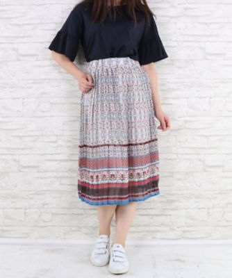 【SALE（伊勢丹）】＜サブストリート マイスタンダード/SAB STREET MY STANDARD＞ 大きいサイズ スカート(33-14-9548)(クローバープラス) アオ(43) 【三越・伊勢丹/公式】