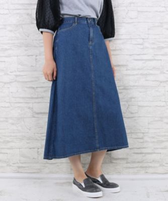 【SALE（伊勢丹）】＜サブストリート マイスタンダード/SAB STREET MY STANDARD＞ 大きいサイズ デニムロングスカート(33-14-9577)(クローバープラス) ネイビー(40) 【三越・伊勢丹/公式】