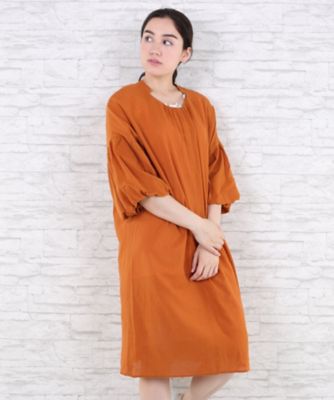 【SALE（伊勢丹）】＜サブストリート マイスタンダード/SAB STREET MY STANDARD＞ 大きいサイズ バルーンスリーブボイルワッシャーコットンワンピース(33-30-7936)(クローバープラス) オレンジ(70) 【三越・伊勢丹/公式】