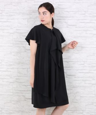 ＜サブストリート マイスタンダード/SAB STREET MY STANDARD＞ 大きいサイズ 【la farfa 9月号掲載商品】ストレッチデシンワンピース(33-30-7941)(クローバー) ブラック(00) 【三越・伊勢丹/公式】