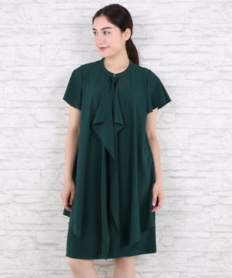 ＜サブストリート マイスタンダード/SAB STREET MY STANDARD＞ 大きいサイズ 【la farfa 9月号掲載商品】ストレッチデシンワンピース(33-30-7941)(クローバー) グリーン(60) 【三越・伊勢丹/公式】