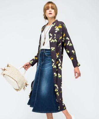 ＜サブストリート マイスタンダード/SAB STREET MY STANDARD＞ 大きいサイズ 花柄&ストライプスキッパーシャツワンピース(33-30-7945)(クローバー) 花柄(43) 【三越・伊勢丹/公式】