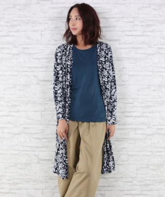 ＜サブストリート マイスタンダード/SAB STREET MY STANDARD＞ 大きいサイズ 花柄デシンワンピース(33-30-8004)(クローバー) ネイビー(40) 【三越・伊勢丹/公式】