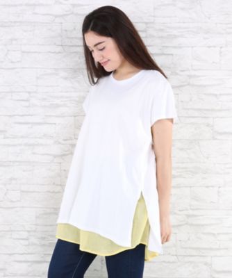 【SALE（伊勢丹）】＜サブストリート マイスタンダード/SAB STREET MY STANDARD＞ 大きいサイズ レイヤード風チュニックワンピース(33-36-7925)(クローバープラス) オフホワイト(01) 【三越・伊勢丹/公式】