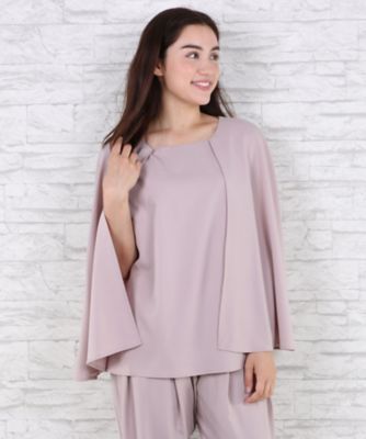 ＜サブストリート マイスタンダード/SAB STREET MY STANDARD＞ 大きいサイズ 【la farfa 9月号掲載商品】3WAYジョーゼットマントブラウス(33-40-5232)(クローバー) ピンクベージュ(31) 【三越・伊勢丹/公式】