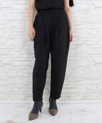 ＜サブストリート マイスタンダード/SAB STREET MY STANDARD＞ 大きいサイズ 【la farfa 9月号掲載商品】ジョーゼットタックパンツ(33-42-5234)(クローバー) ブラック(00) 【三越・伊勢丹/公式】