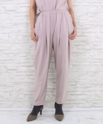 ＜サブストリート マイスタンダード/SAB STREET MY STANDARD＞ 大きいサイズ 【la farfa 9月号掲載商品】ジョーゼットタックパンツ(33-42-5234)(クローバー) ピンクベージュ(31) 【三越・伊勢丹/公式】