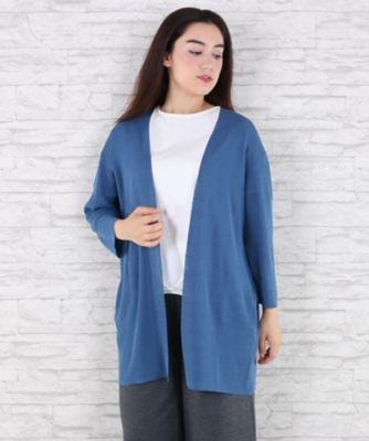 【SALE（伊勢丹）】＜サブストリート マイスタンダード/SAB STREET MY STANDARD＞ 大きいサイズ 着流しロングカーディガン(33-50-0429)(クローバー) ブルー(40) 【三越・伊勢丹/公式】