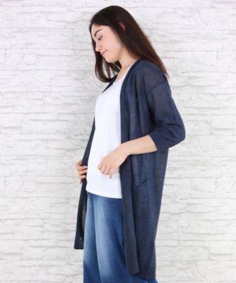 【SALE（伊勢丹）】＜サブストリート マイスタンダード/SAB STREET MY STANDARD＞ 大きいサイズ ラメ入り着流しカーディガン(33-53-0386)(クローバープラス) ネイビー(40) 【三越・伊勢丹/公式】