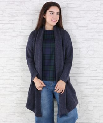 【SALE（伊勢丹）】＜サブストリート マイスタンダード/SAB STREET MY STANDARD＞ 大きいサイズ 裏起毛バルキーロングカーディガン(33-60-0202)(クローバー) ネイビー(40) 【三越・伊勢丹/公式】