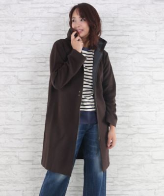 ＜サブストリート マイスタンダード/SAB STREET MY STANDARD＞ 大きいサイズ ダンボールニットフード付ロングカーディガン(33-60-0612)(クローバー) モカ(21) 【三越・伊勢丹/公式】
