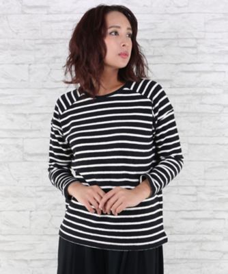 ＜サブストリート マイスタンダード/SAB STREET MY STANDARD＞ 大きいサイズ <MKT studio>ボーダープルオーバー(33-61-0526)(クローバー) ブラック(06) 【三越・伊勢丹/公式】