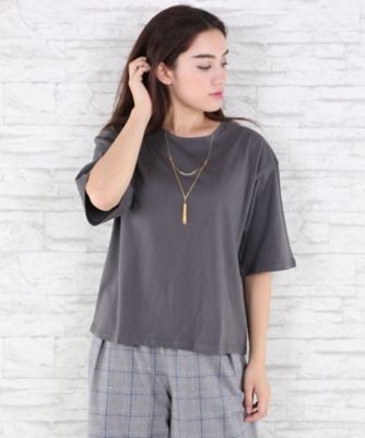 ＜サブストリート マイスタンダード/SAB STREET MY STANDARD＞ 大きいサイズ フェイクネックレスカット アンド ソーンプルオーバー(33-61-0635)(クローバー) グリーン(60) 【三越・伊勢丹/公式】