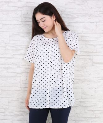 【SALE（伊勢丹）】＜サブストリート マイスタンダード/SAB STREET MY STANDARD＞ 大きいサイズ ドット2WAY裾タックプルオーバー(33-64-0611)(クローバープラス) オフホワイト(01) 【三越・伊勢丹/公式】