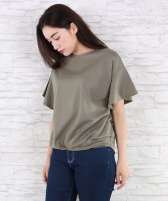 【SALE（伊勢丹）】＜サブストリート マイスタンダード/SAB STREET MY STANDARD＞ 大きいサイズ 裾タックコットンプルオーバー(33-64-0614)(クローバー) カーキ(61) 【三越・伊勢丹/公式】
