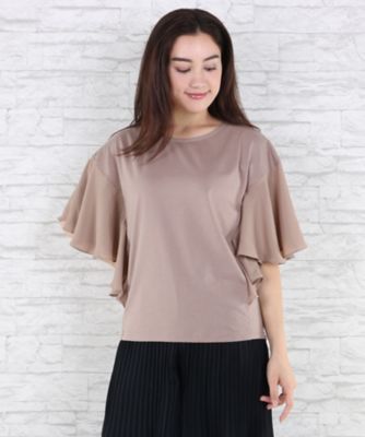【SALE（伊勢丹）】＜サブストリート マイスタンダード/SAB STREET MY STANDARD＞ 大きいサイズ スリーブシフォンカット アンド ソーン(33-64-0622)(クローバー) ベージュ(22) 【三越・伊勢丹/公式】