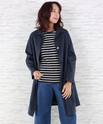 ＜サブストリート マイスタンダード/SAB STREET MY STANDARD＞ 大きいサイズ <LIMONTA(リモンタ)>ステンカラーベーシックコート(33-71-8914)(クローバープラス) ネイビー(40) 【三越・伊勢丹/公式】