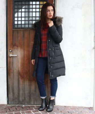 ＜サブストリート マイスタンダード/SAB STREET MY STANDARD＞ 大きいサイズ <CHARLI(チャーリー)> 【予約商品・11月上旬頃お届け】ファー付ロングダウンコート(33-71-8942)(クローバープラス) ブラック(00) 【三越・伊勢丹/公式】