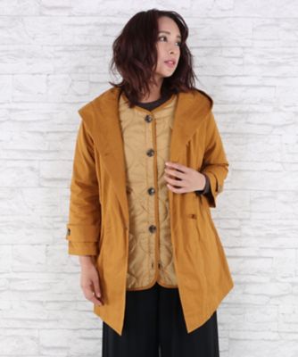 ＜サブストリート マイスタンダード/SAB STREET MY STANDARD＞ 大きいサイズ 中わたライナー付3WAYモッズコート(33-78-8918)(クローバープラス) マスタード(22) 【三越・伊勢丹/公式】