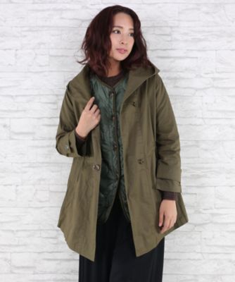 ＜サブストリート マイスタンダード/SAB STREET MY STANDARD＞ 大きいサイズ 中わたライナー付3WAYモッズコート(33-78-8918)(クローバープラス) カーキ(61) 【三越・伊勢丹/公式】