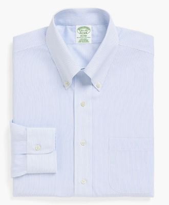 ＜ブルックス ブラザーズ/BROOKS BROTHERS＞ ノンアイロン ブロード ピンストライプ ポロカラーシャツ/ミラノフィット(11334009) ライトブルー 【三越・伊勢丹/公式】