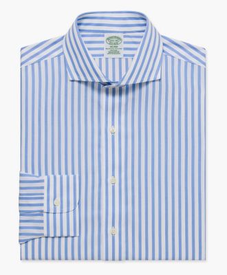 ＜ブルックス ブラザーズ/BROOKS BROTHERS＞ ノンアイロン ブロード ボールドストライプ ドレスシャツ/ミラノフィット(11334035) ライトブルー 【三越・伊勢丹/公式】