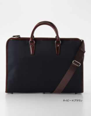 ＜ポーター/PORTER＞ ブリーフバッグ大/グロウ(383-09952) ネイビーxブラウン 【三越・伊勢丹/公式】