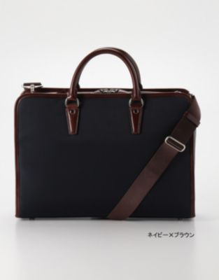 ＜ポーター/PORTER＞ ブリーフバッグ小/グロウ(383-09953) ネイビーxブラウン 【三越・伊勢丹/公式】